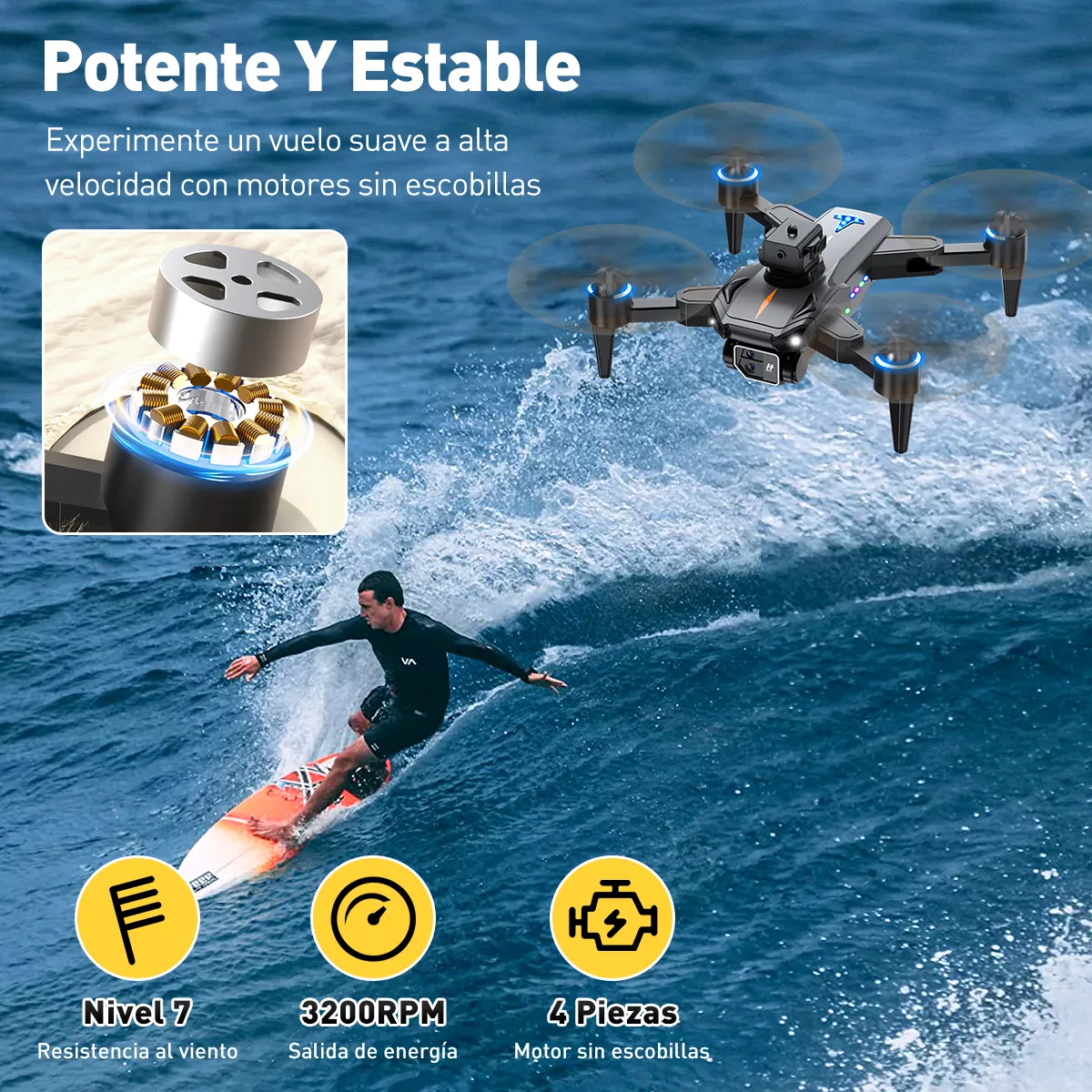 Dron Con Cámara 8k Mini Drones Profesional 3 Batería Wifi 5g