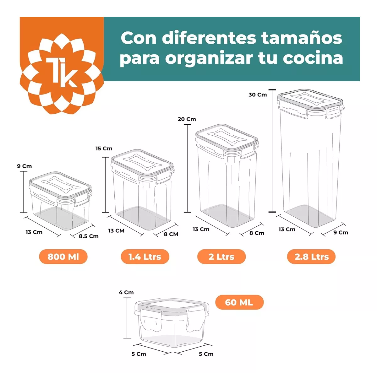 Contenedores Herméticos Alimentos Cocina Almacenar 30pzs