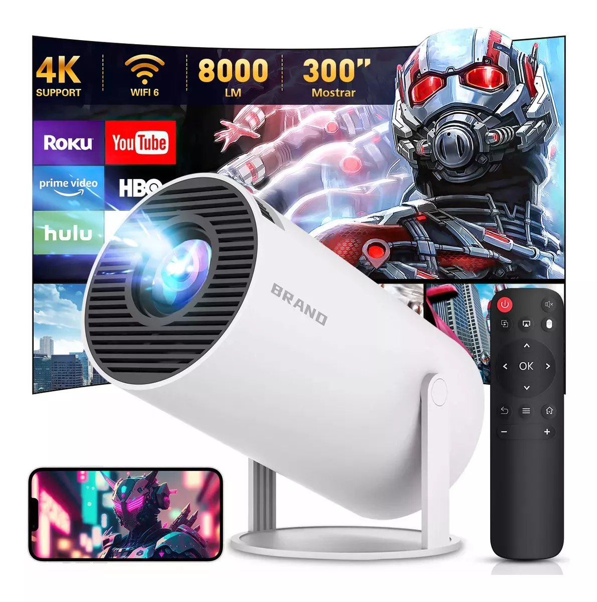 Proyector Profesional 4k Hd Android 11 Wifi6 1080p 8000 Lm