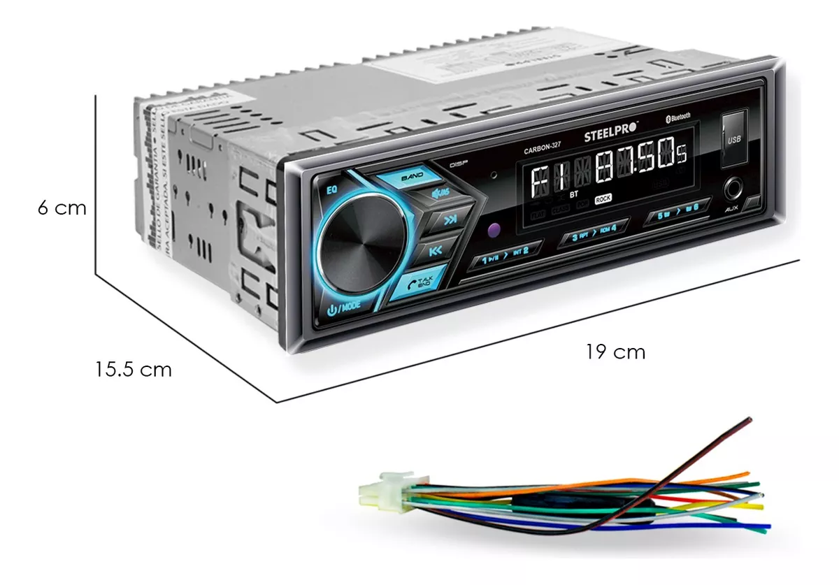 Kit Auto Estéreo Carbon-323 Steelpro+bocinas 6.5 Soundstream