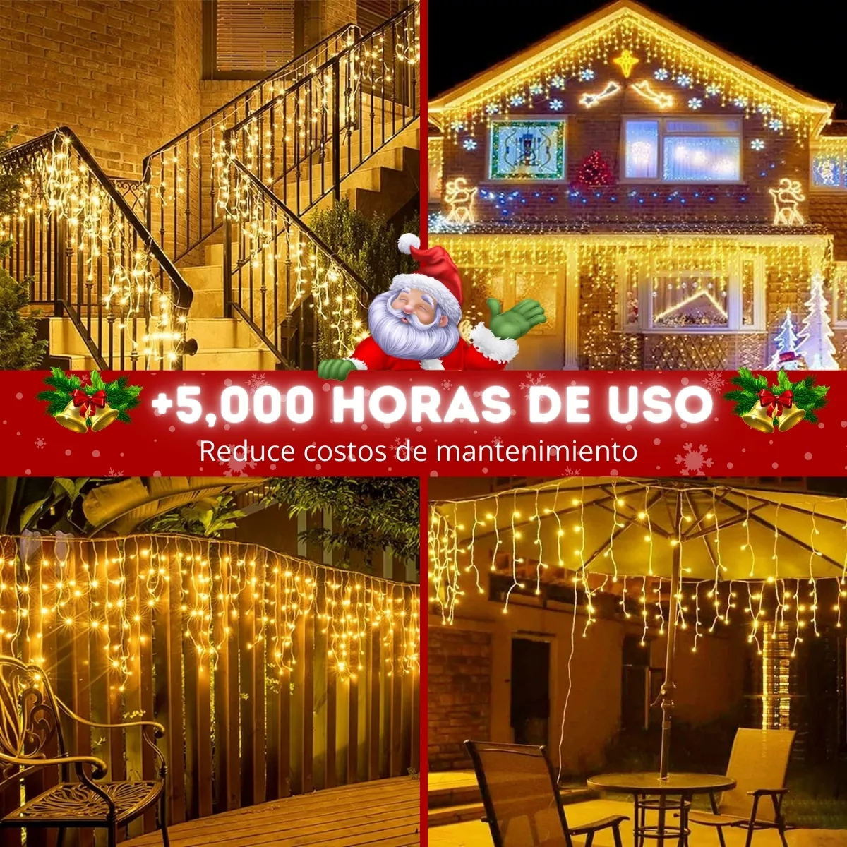 Luces Led Cascada 9m 500l Dosyu Transparente Dy-ice500l-csc