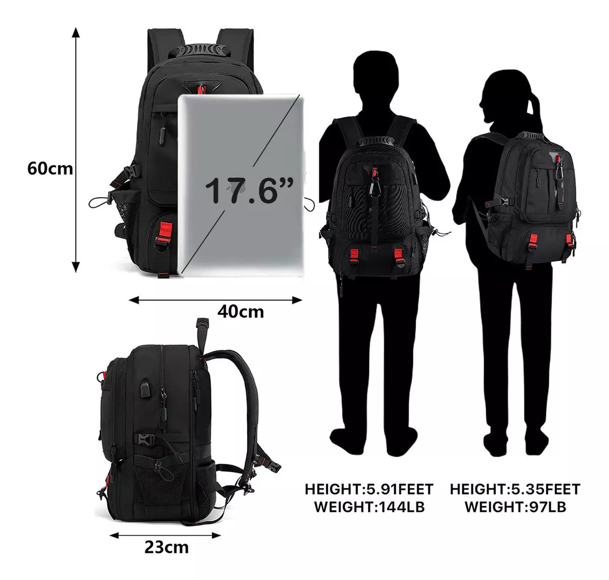 Mochila Militar Táctica De Viaje 80l Impermeable Con Usb