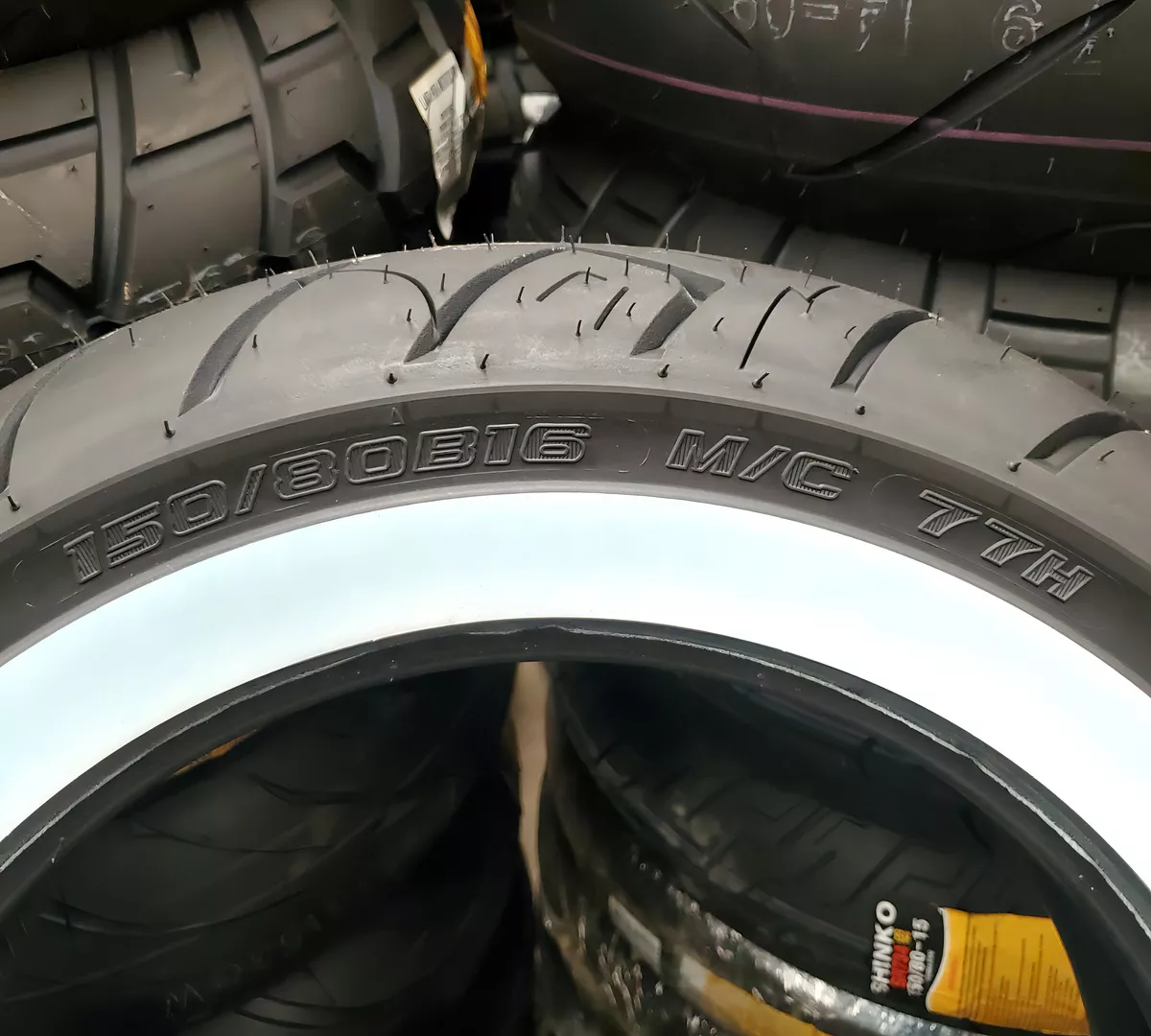 Shinko Harley Davidson And Cruiser White Wall & H.D. SR777 sin cámara de 150/80 B16 H 77