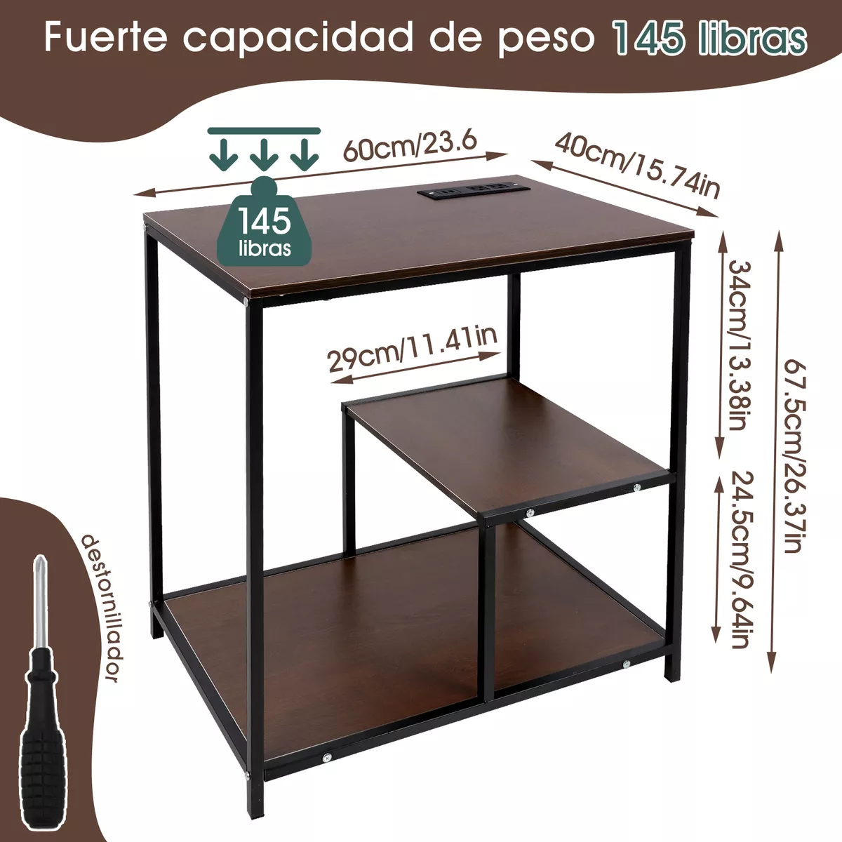 Escritorio Minimalista Oficina Estacion Trabajo Con Enchufe