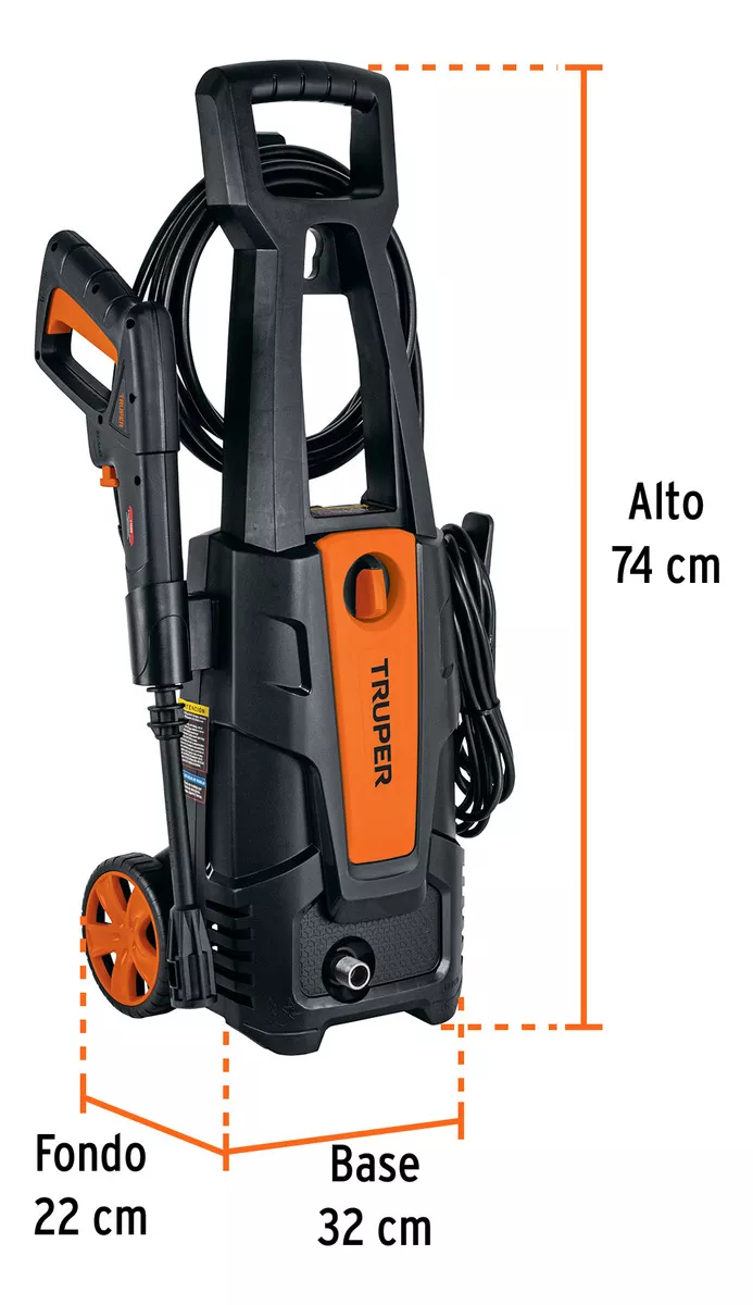 Hidrolavadora eléctrica Truper HILA-1800 de 1500 W 2HP con presión máxima de 1800psi