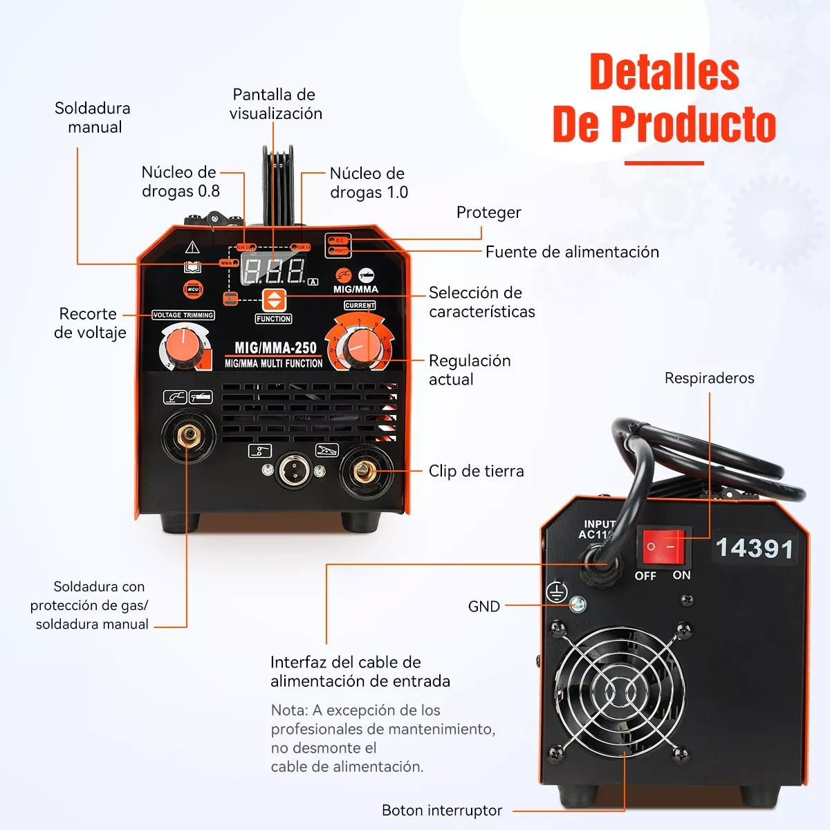 Soldadora Inversora 250a Máquina De Soldar Inverter Mig Mma