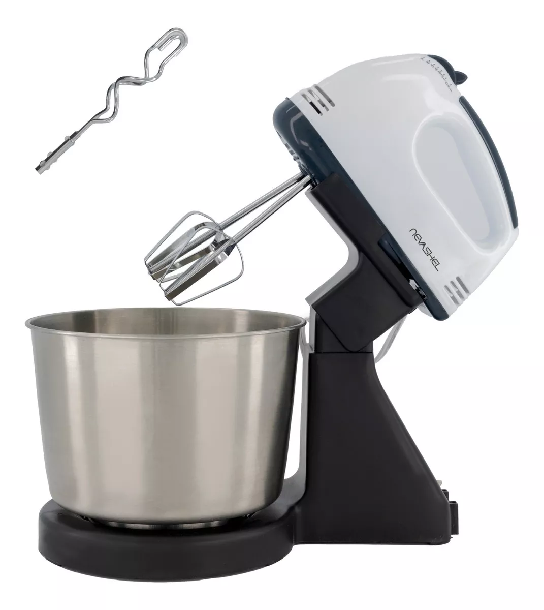 Batidora de Pedestal Profesional Nevashel AD-02 260W para Cocina Color Negro Frecuencia 60Hz Ideal para Mezclas Postres y Panadería Potente Compacta y Duradera Fácil de Usar y Limpiar