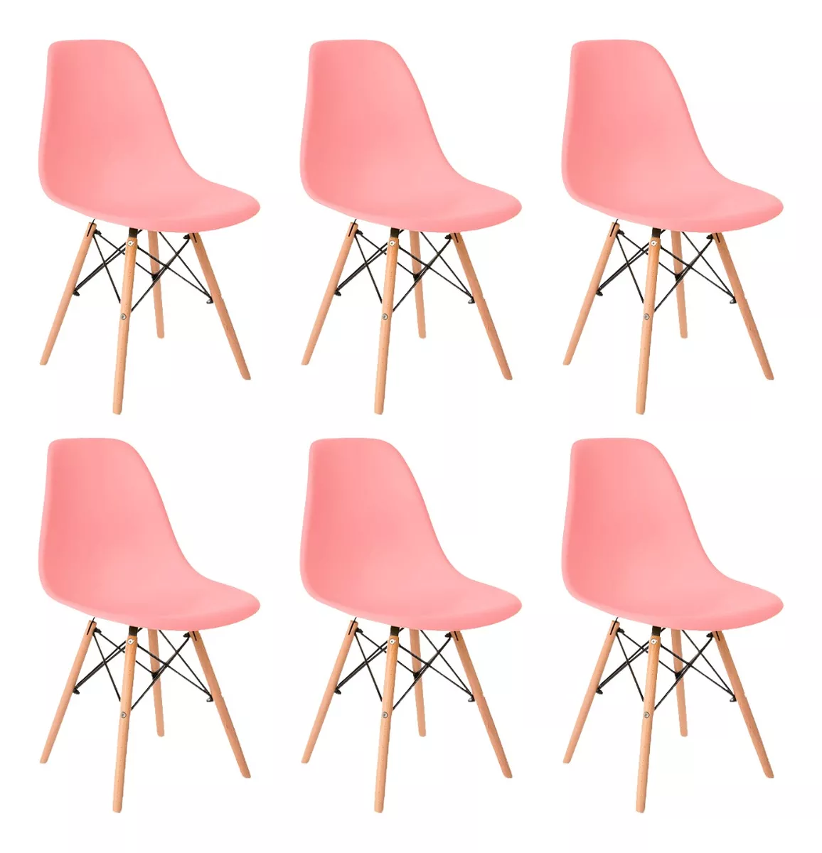 Set De 6 Sillas Estilo Eames Comedor Moderna Komfort