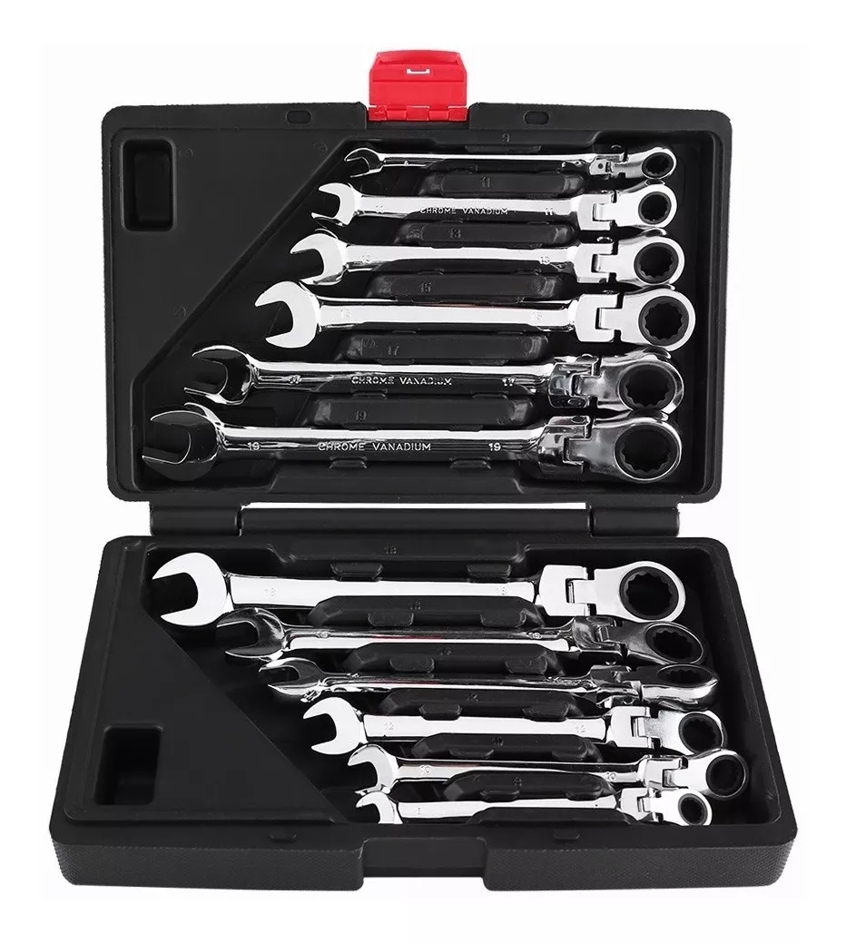 Llaves Combinadas Con Matraca | 8 - 19 Mm | 12 Pz