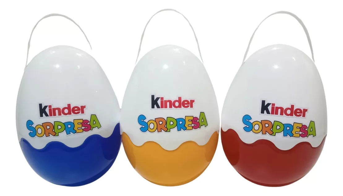 Dulcero Plastico Huevo Gigante Kinder Colores Paq. C/10