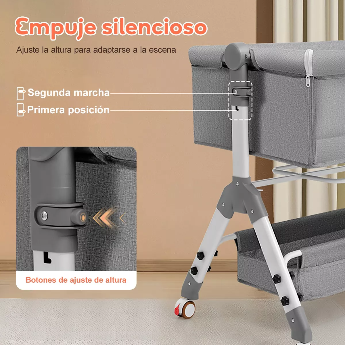 Cuna Corral Para Bebes Cama Altura Regulable Con Mosquitero