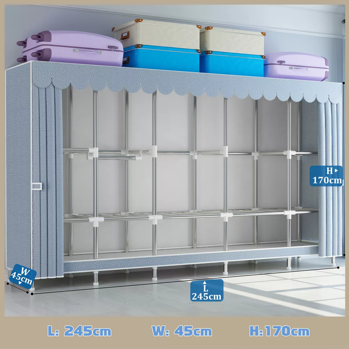 Closet Armable Ropero Closed Armario Organizador Ropa 245cm