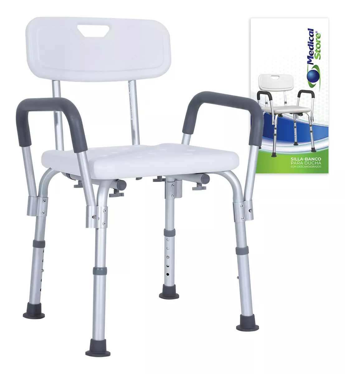 Silla Ducha Baño Ajustable Brazos Respaldo Drive Envio Grat.