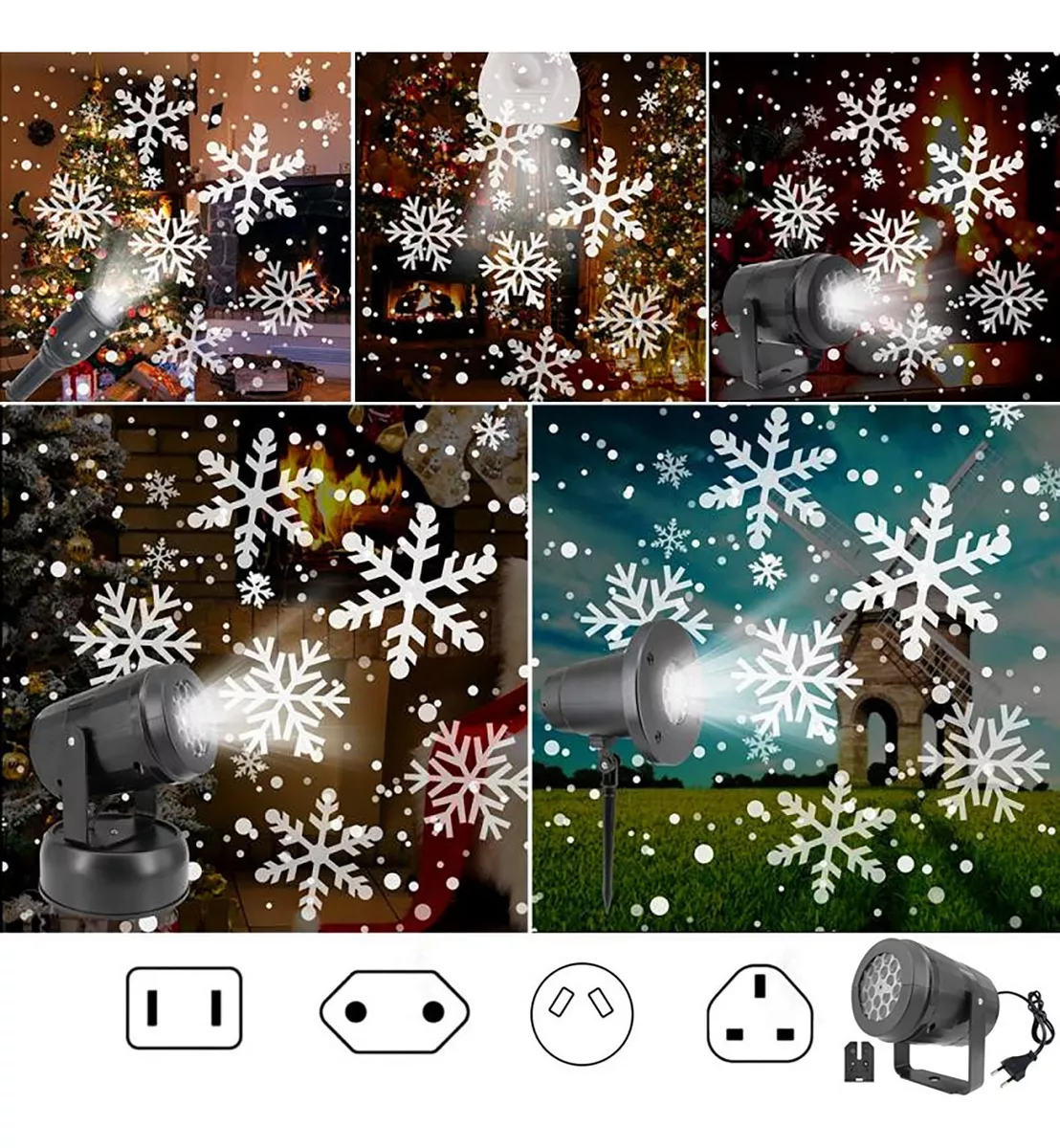 Luces Led De Copos De Nieve De Navidad, Luces De Decoración