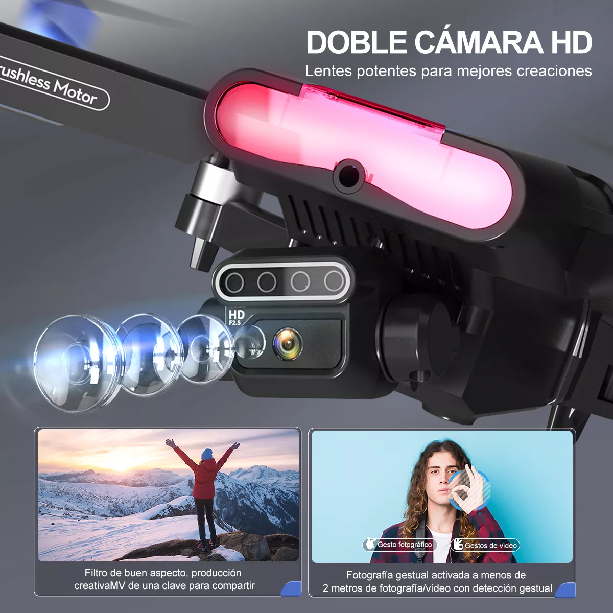 Fij Mini Drones Con Cámara 8k Hd F199 Sin Escobillas 3 Baterías