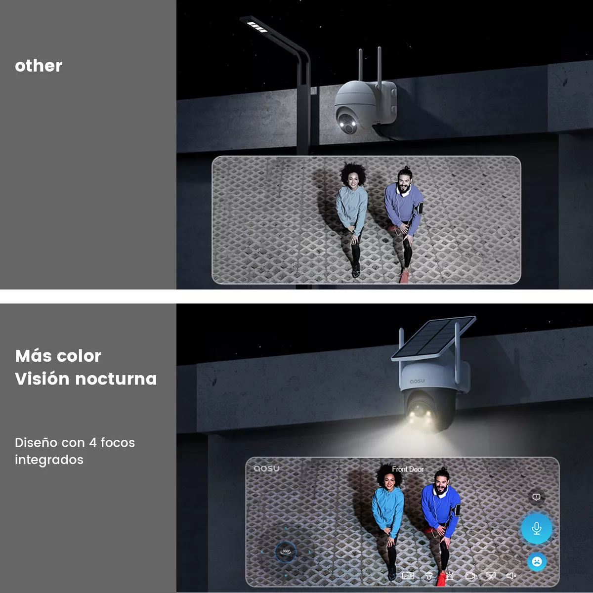 Cámara De Seguridad Solar Wifi Exterior 3mp Hd Audio 360 Ptz