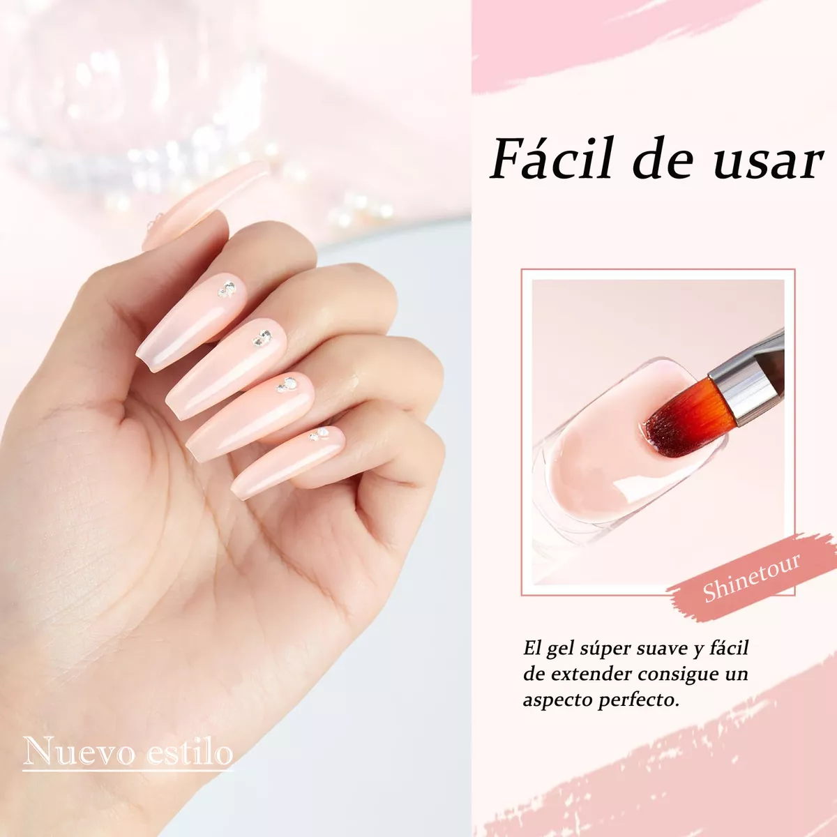 19pcs Kit Para Uñas Polygel Con Lámpara Uv,completo Acrílica