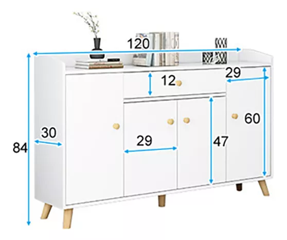 Organizador Muebles De Zapatero De Madera Con 4puertas 120cm