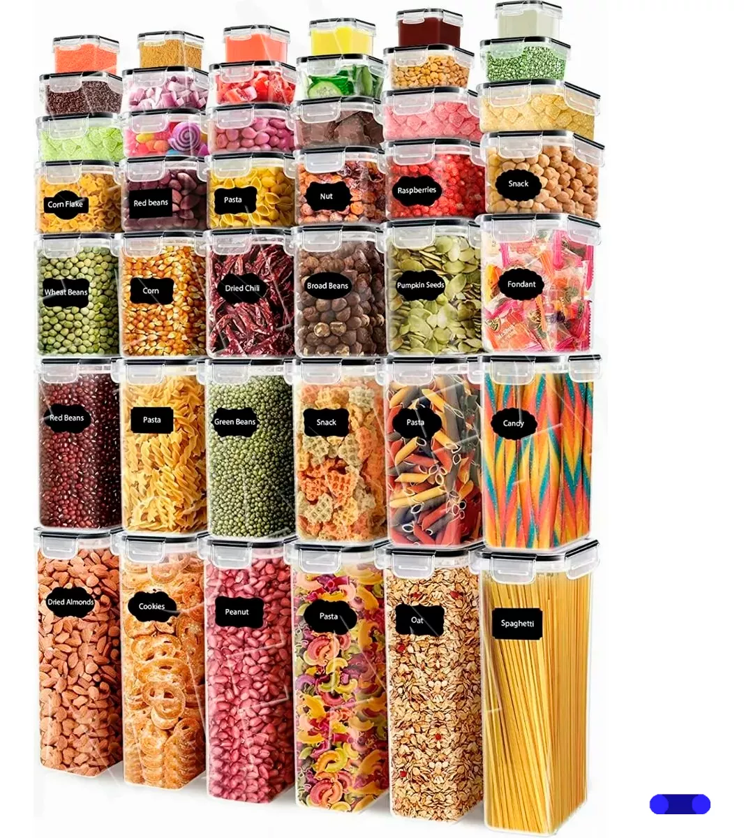 Recipientes Herméticos Para Almacenamiento De Alacena Chefs Path CP-Tall Negro