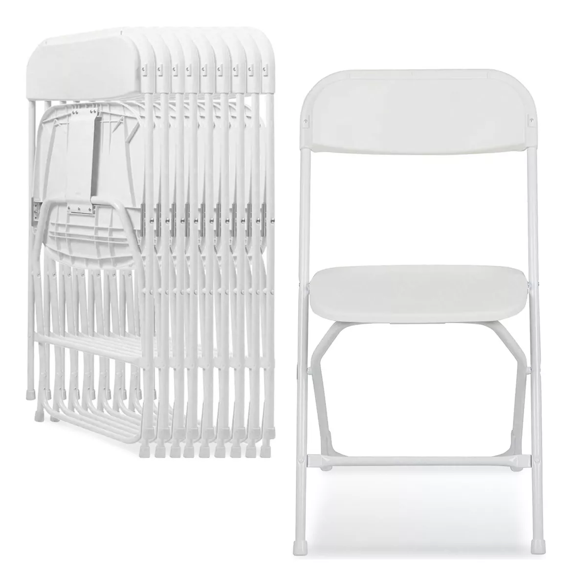 Sillas Plegable 10pc Plástico Negro Para Fiestas Y Reuniones