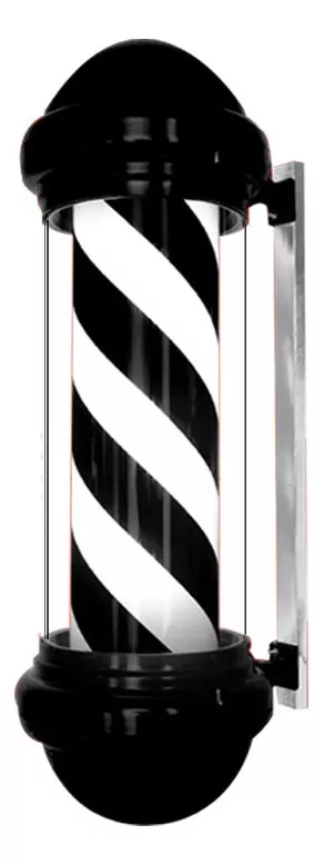 Poste Bombilla Barbería Caramelo Giratorio 65cm Peluquería