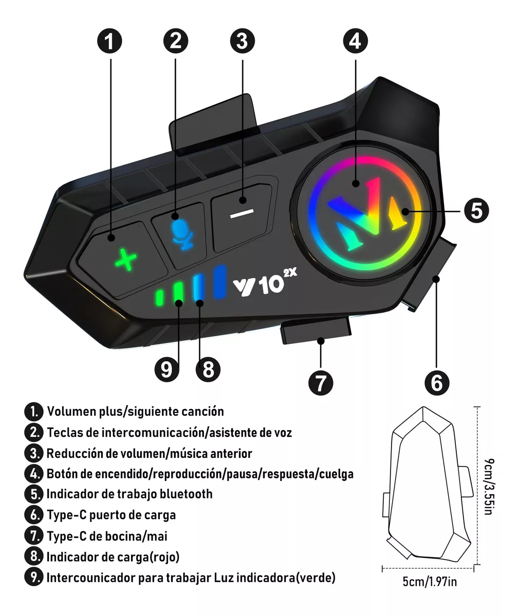 Intercomunicadores Casco Audífonos Bluetooth Para Moto 2pcs