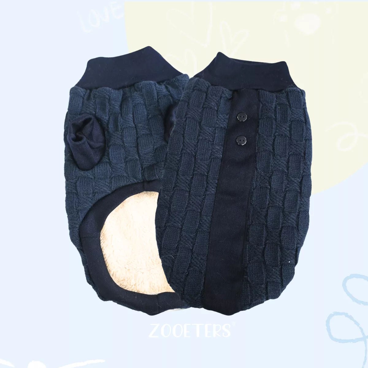 Ropa Suéter Tejido Sudadera Perro G/xg Doble Forro *zooeters