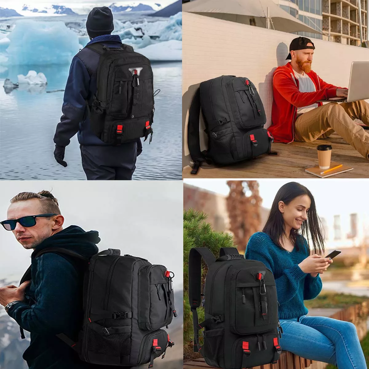 Mochila Militar Táctica De Viaje 80l Impermeable Con Usb