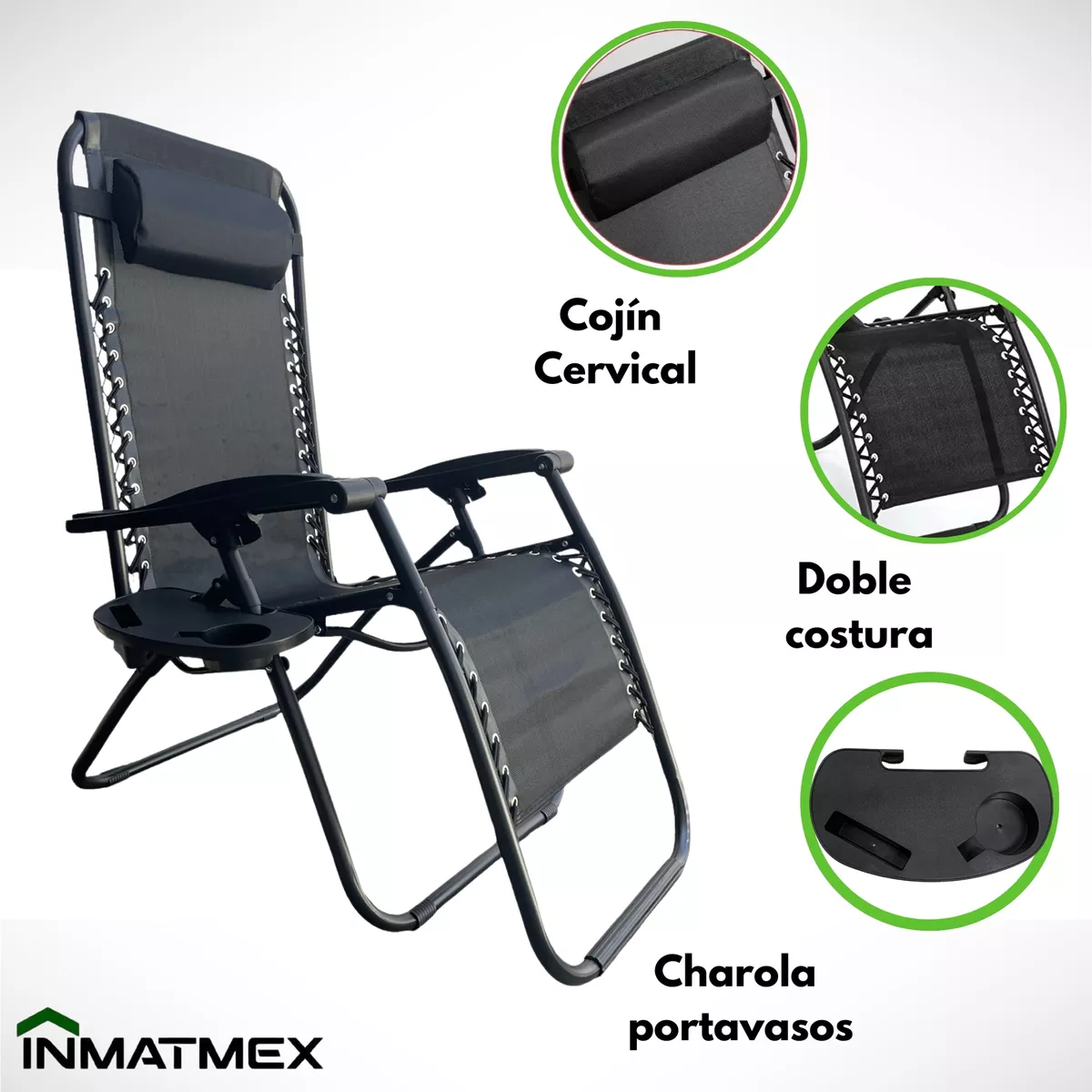 Set 2 Camastro Silla Plegable Gravdad 0 Jardin Alberca Playa