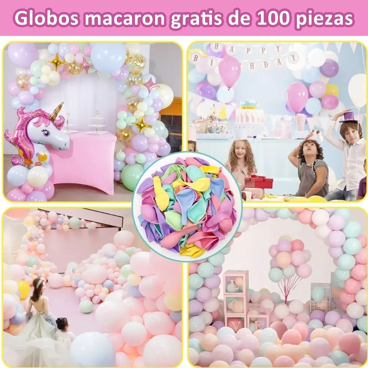 Bomba Electrica Para Inflar Globos Doble Inflador Fiestas