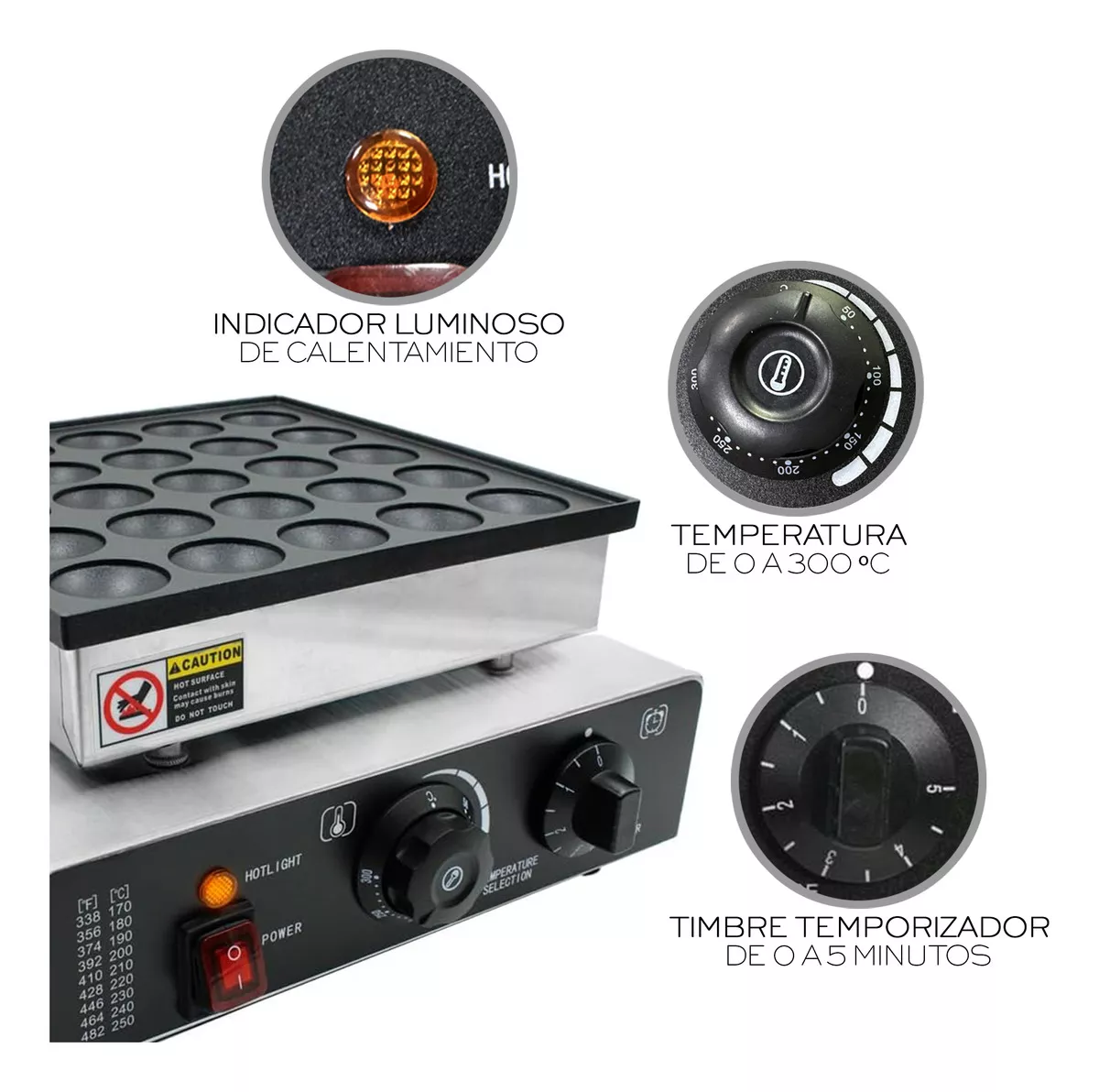 Maquina Electrica Industrial Mini Hotcakes 25 Piezas Comercial Muffins Pancacke