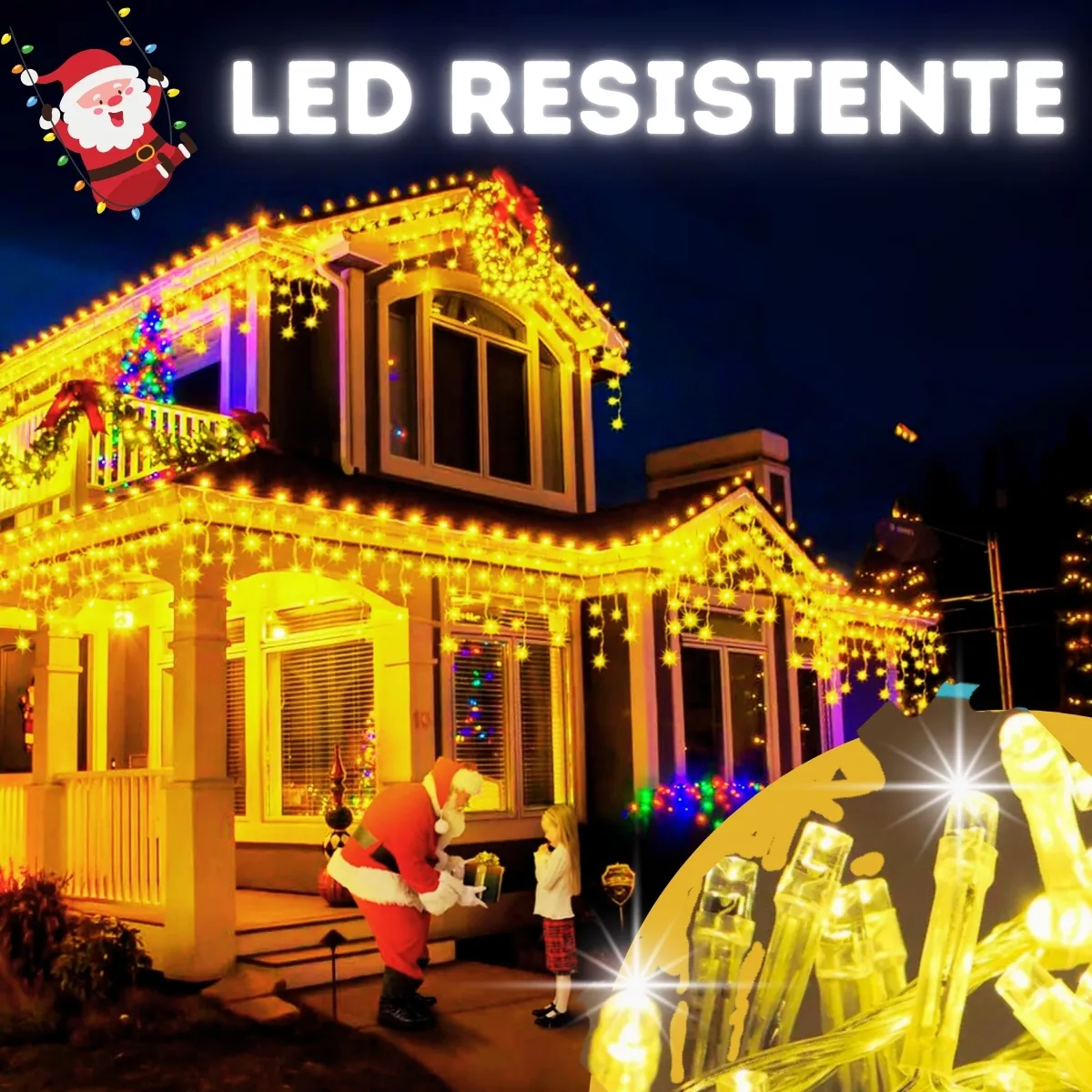Luces Led Cascada 9m 500l Dosyu Transparente Dy-ice500l-csc