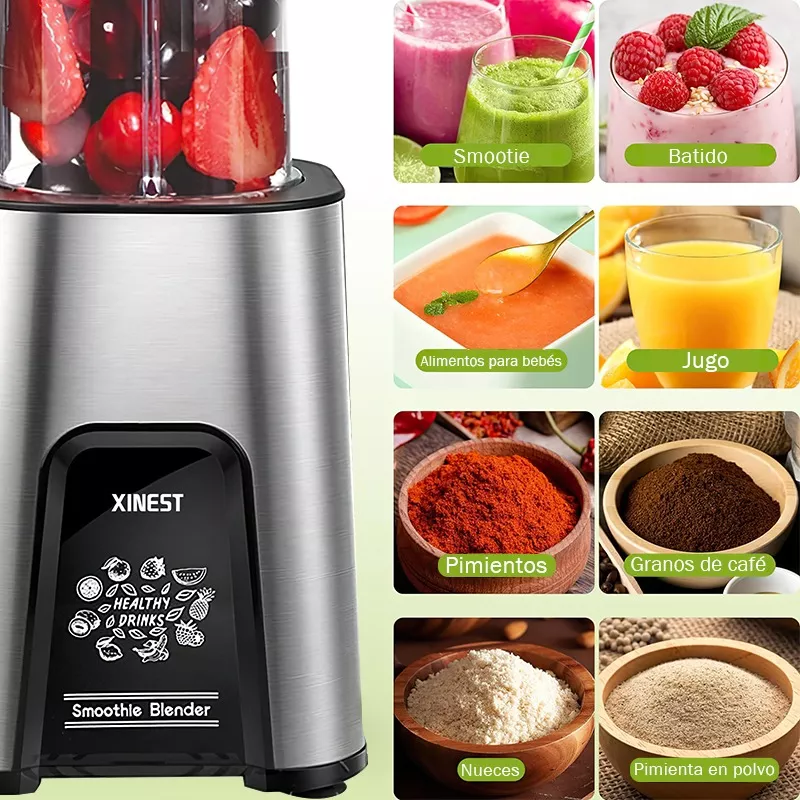 Xinest Extractor De Jugos Portátil Licuadora 900w 22onzas