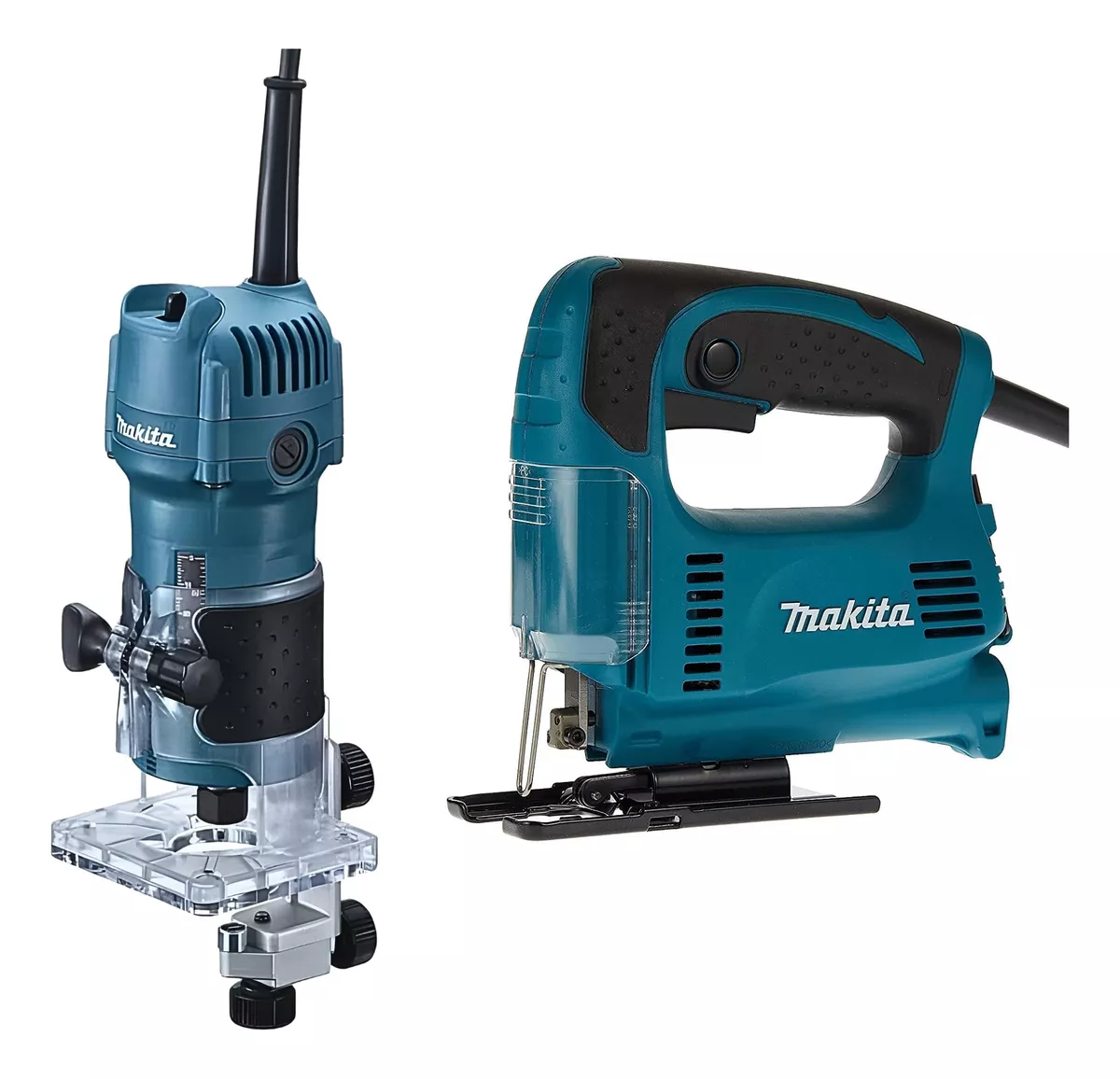 Router Recortadora De 530w + Sierra Caladora De 450w Makita