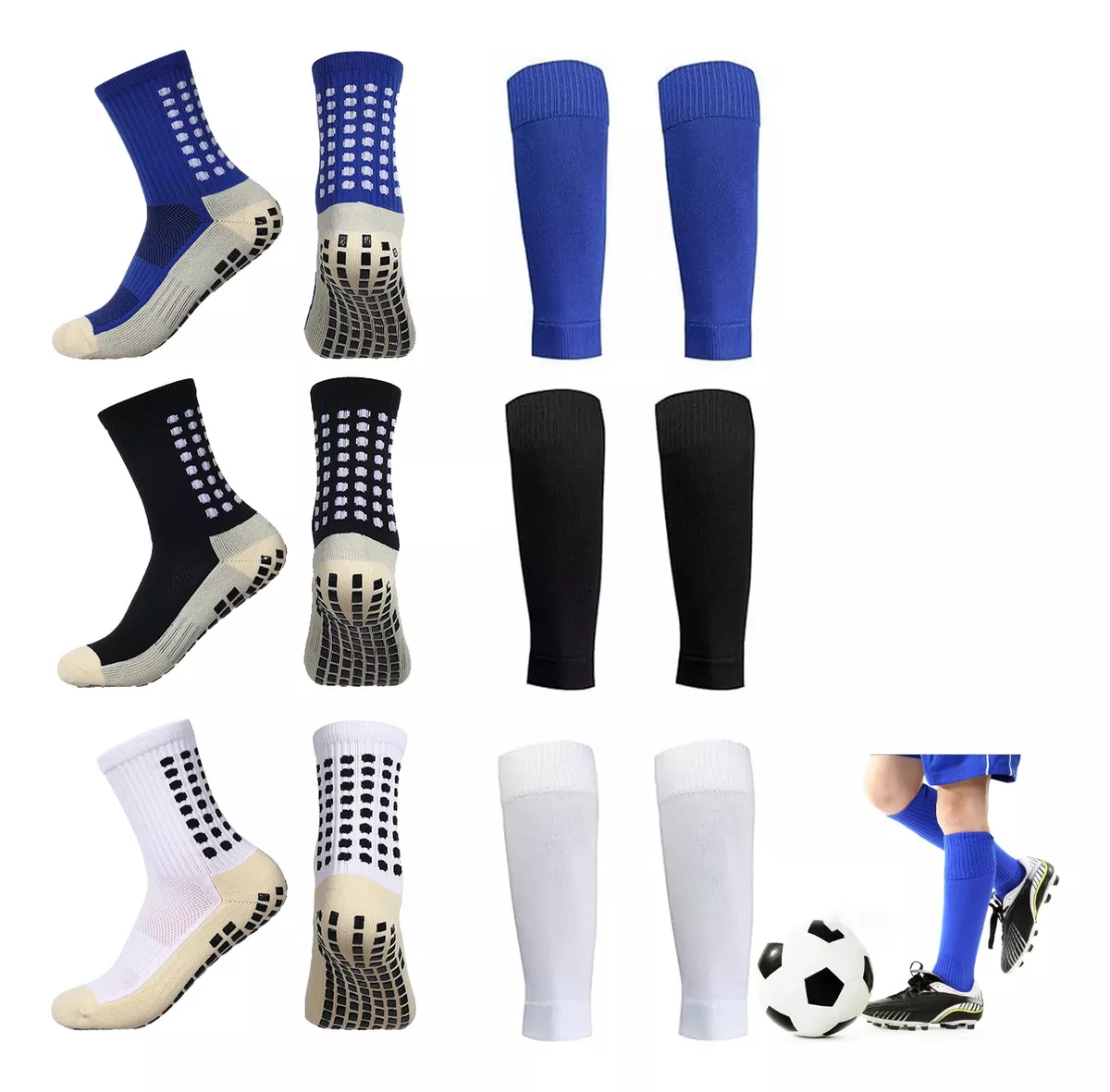 6par Calceta Antiderrapantes Y Medias Recortadas Para Futbol