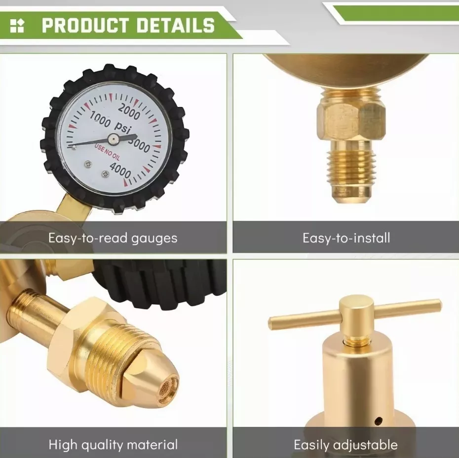 Manometro Regulador De Nitrogeno Cga 580 1/4 800psi Cga580