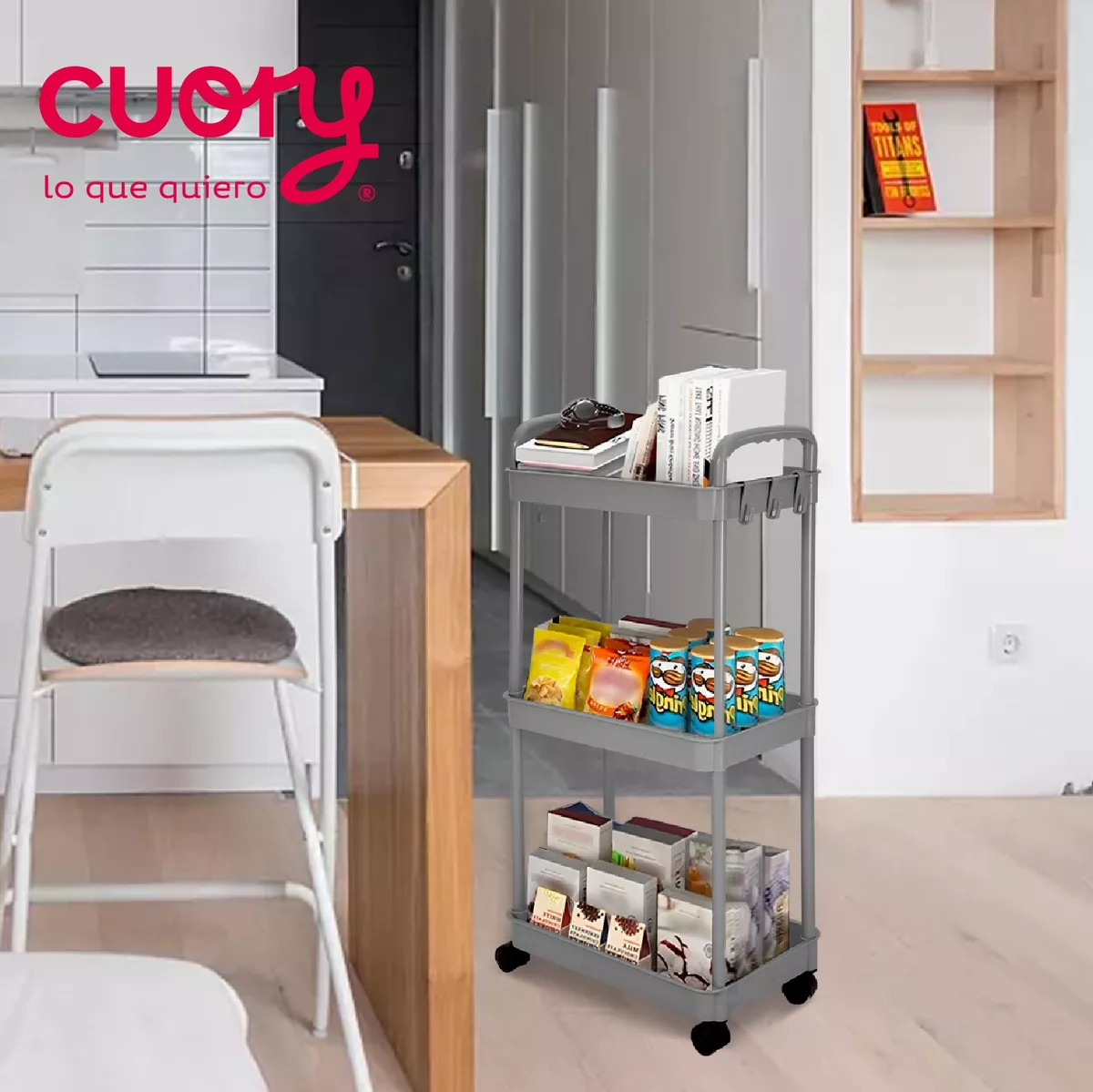 Carrito Auxiliar Organizador Multiusos Almacenaje 3 Niveles