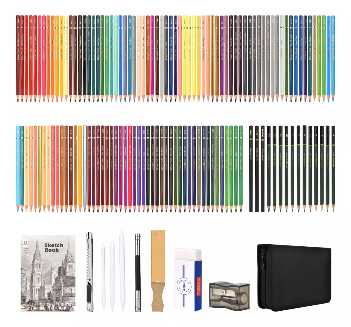145 piezas kit de dibujo profesional 120 dibujo lapices de colores 25 sets de herramientas de dibujo para niños niñas adolescentes Laspang