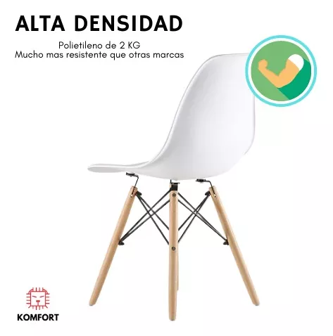 Set De 6 Sillas Estilo Eames Comedor Moderna Komfort