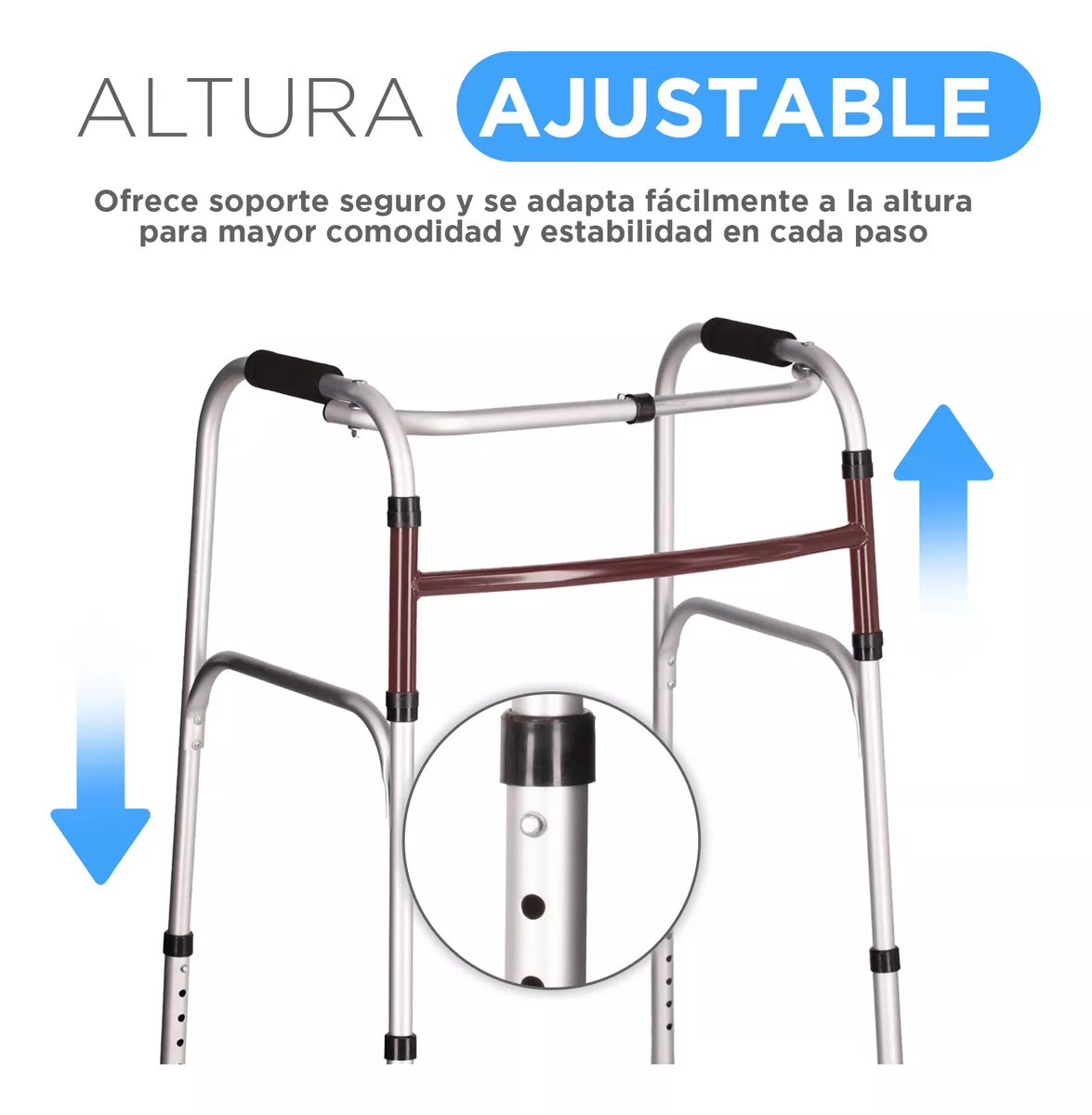 Andadera Adulto Ortopedica Andador De Aluminio Vino Tikun