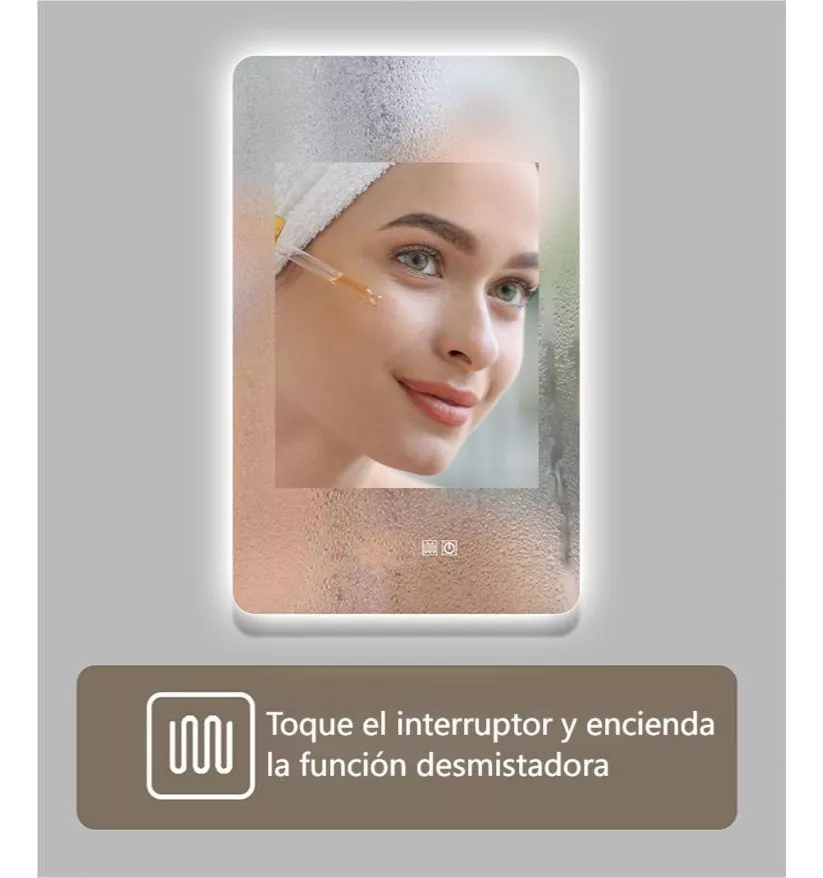 Espejo Inteligente Baño 3modo Touch Moderna 40*60cm Antivaho