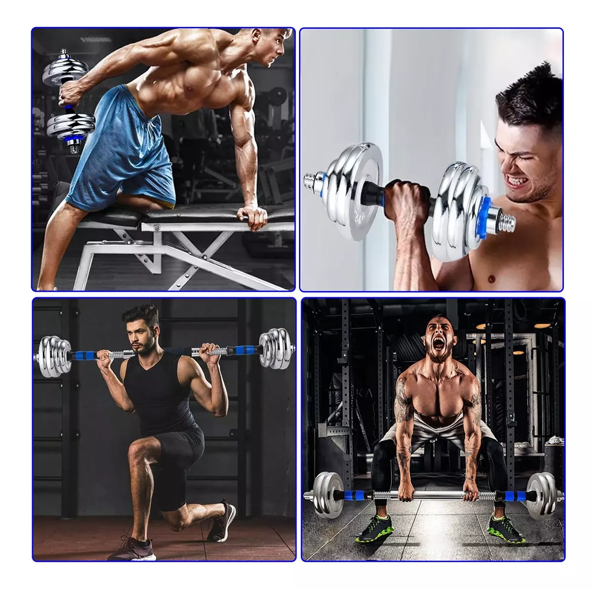 Kit De Mancuernas Barra Con Pesas Ajustables Para Gimnasio