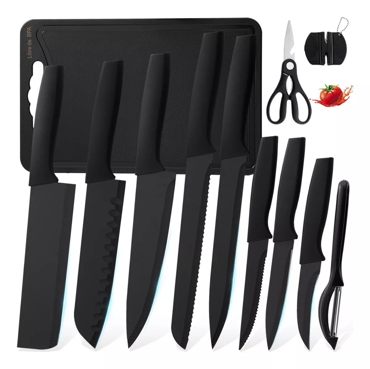 Juego De Cuchillos Cocina Acero Inoxidable Y Pelado