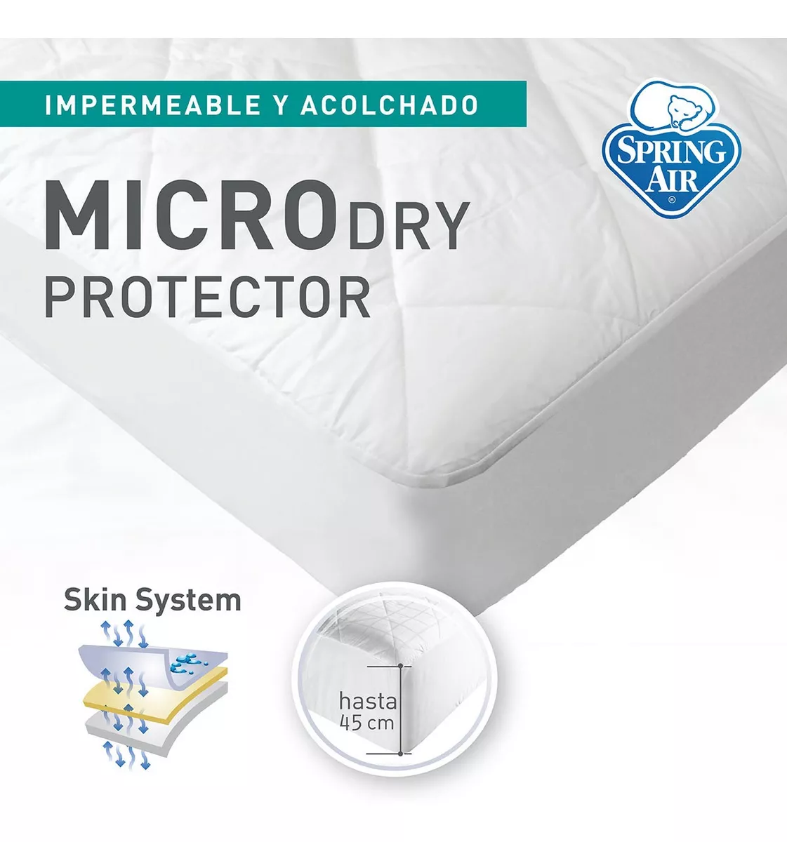 Spring Air Protector De Colchón Micro - Dry - Matrimonial