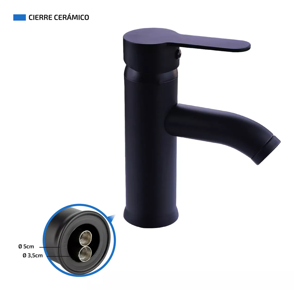 Llave Mezcladora Baja Monomando Para Lavabo Fregadero Grifo Negro Lavamanos Baño Femmto Negro