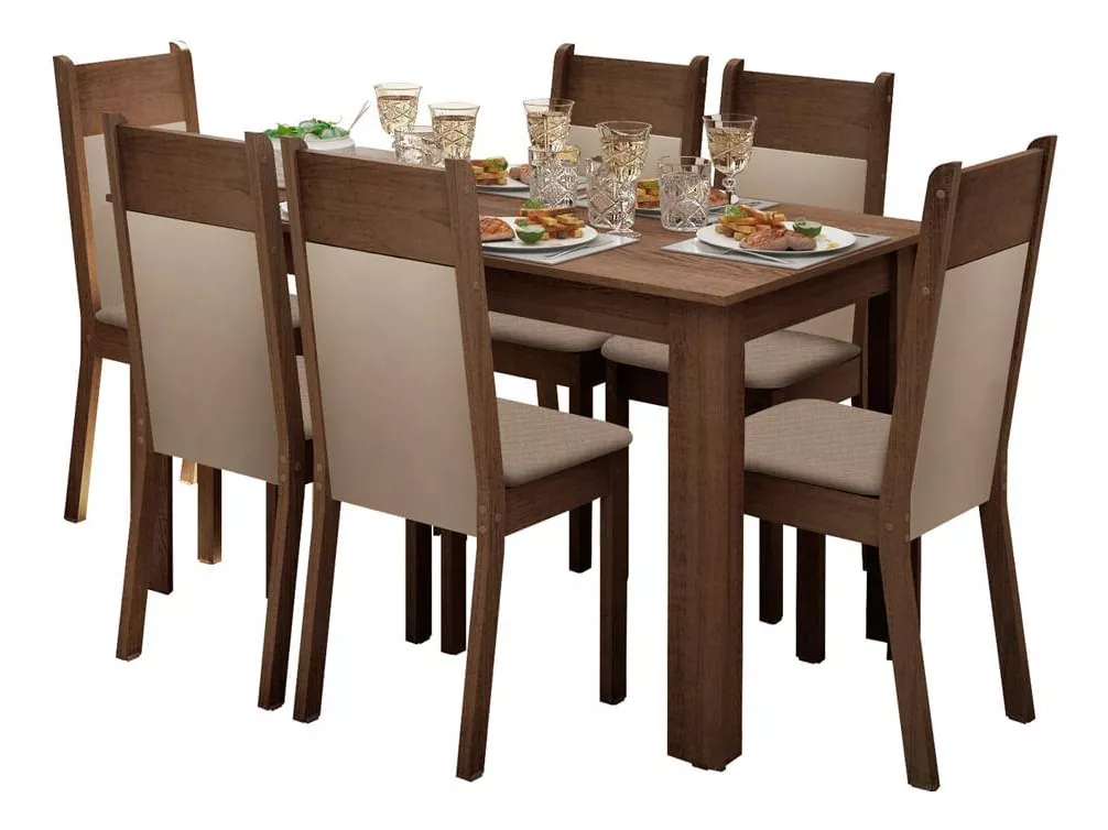 Mesa De Comedor Con 6 Sillas Madesa Jaíne Mc