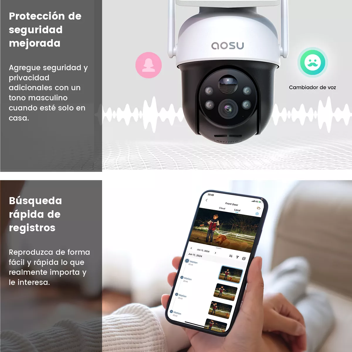Cámara De Seguridad Solar Wifi Exterior 3mp Hd Audio 360 Ptz