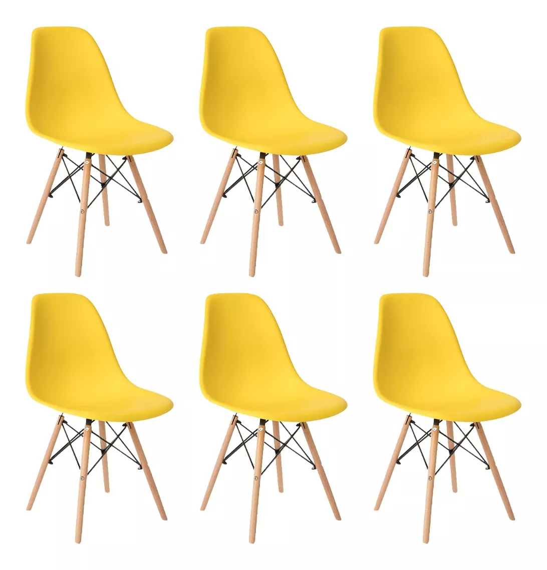 Set De 6 Sillas Estilo Eames Comedor Moderna Komfort