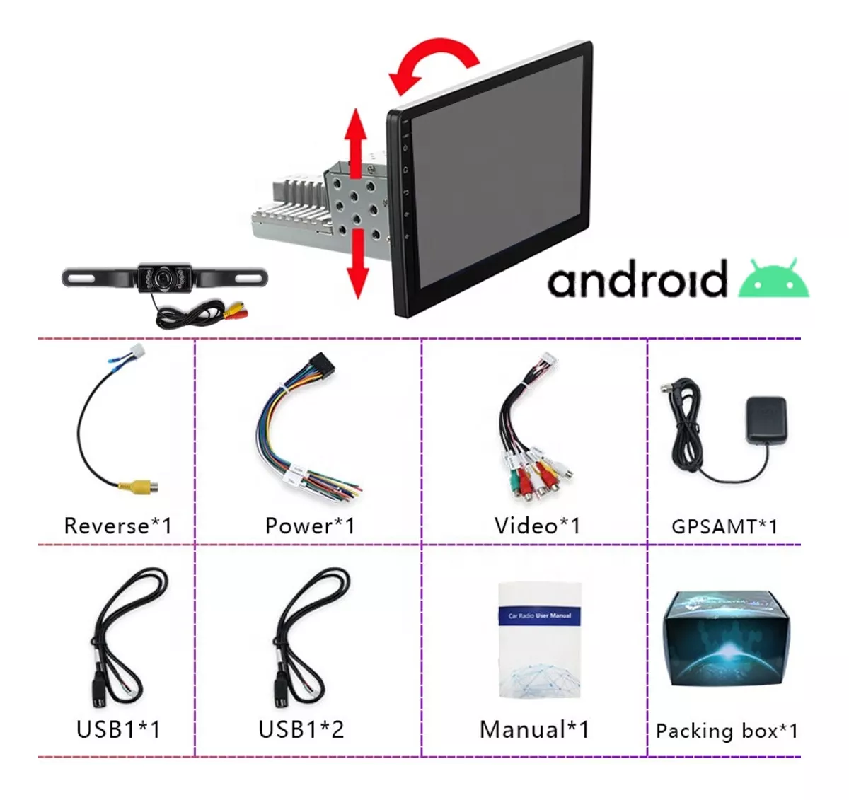 Estereo 1 Din Android Gps  Usb Y Camara  P