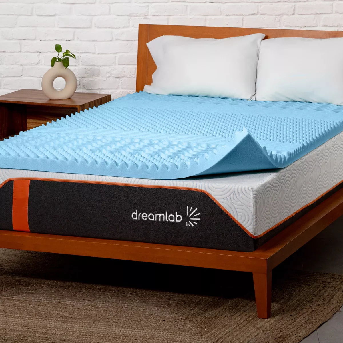 Colchoneta Memory Foam King Topper Dreamlab Zonas, 5 cm de Grosor con Infusión Lavanda, Sobrecolchón, Agrega Comodidad a tu Colchón